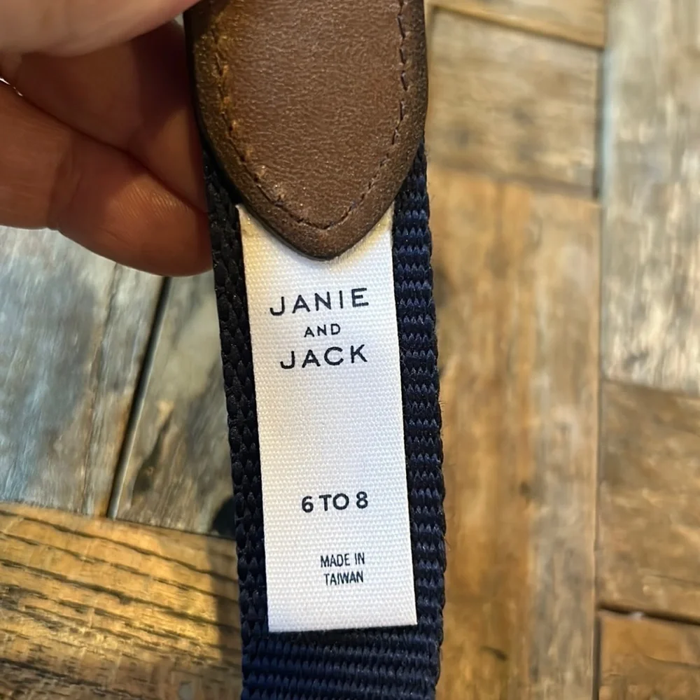 Janie and Jack Anchor Navy Canvas Belt NWOT